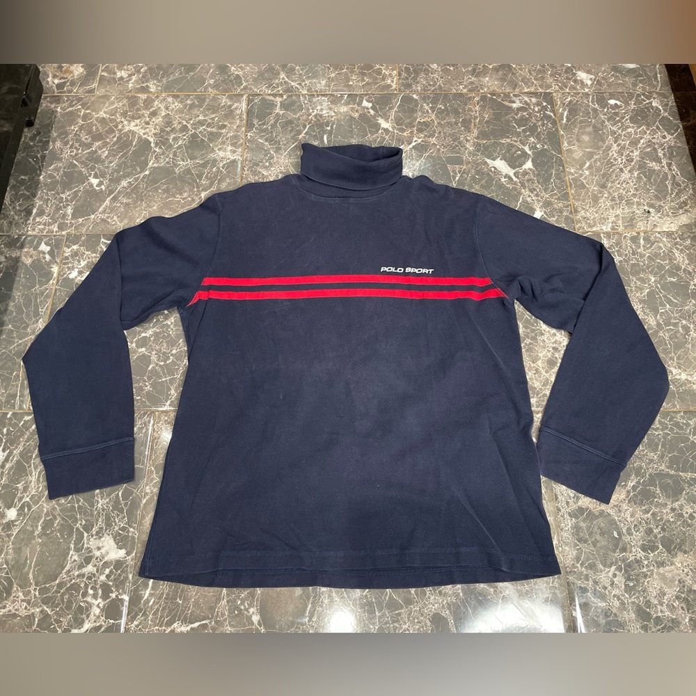 Vintage 90s Polo Sport Ralph Lauren Turtle Neck Sweater Size Mens XL